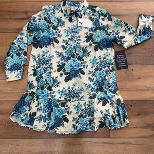 Tuckernuck Wild Zinnia Linen Callahan Shirt Dress